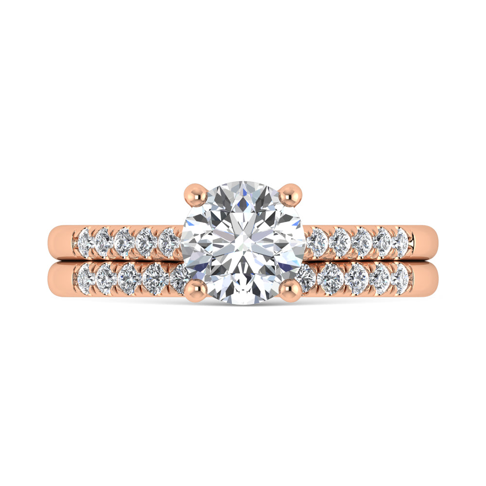 10K Rose Gold Lab Grown Diamond 1 1/4 Ct.Tw. Classic Bridal Ring