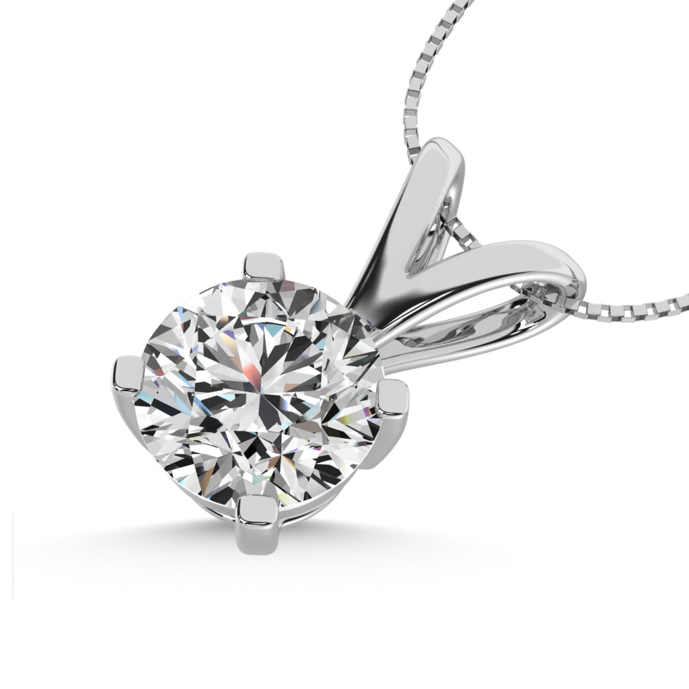 14K White Gold Labgrown Diamond 1 Ct.Tw. Solitaire Pendant