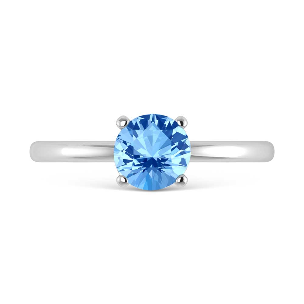 IGI Certified 14K White Gold Lab Grown Blue Diamond 1 Ct.Tw. Solitaire Ring