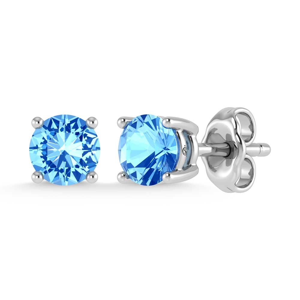 14K White Gold Lab Grown Blue Diamond 3/8 Ct.Tw. Stud Earrings