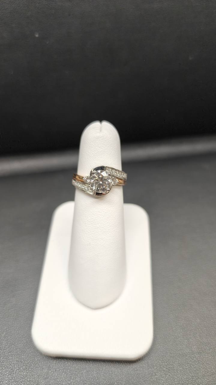 Finished custom two-tone diamond ring